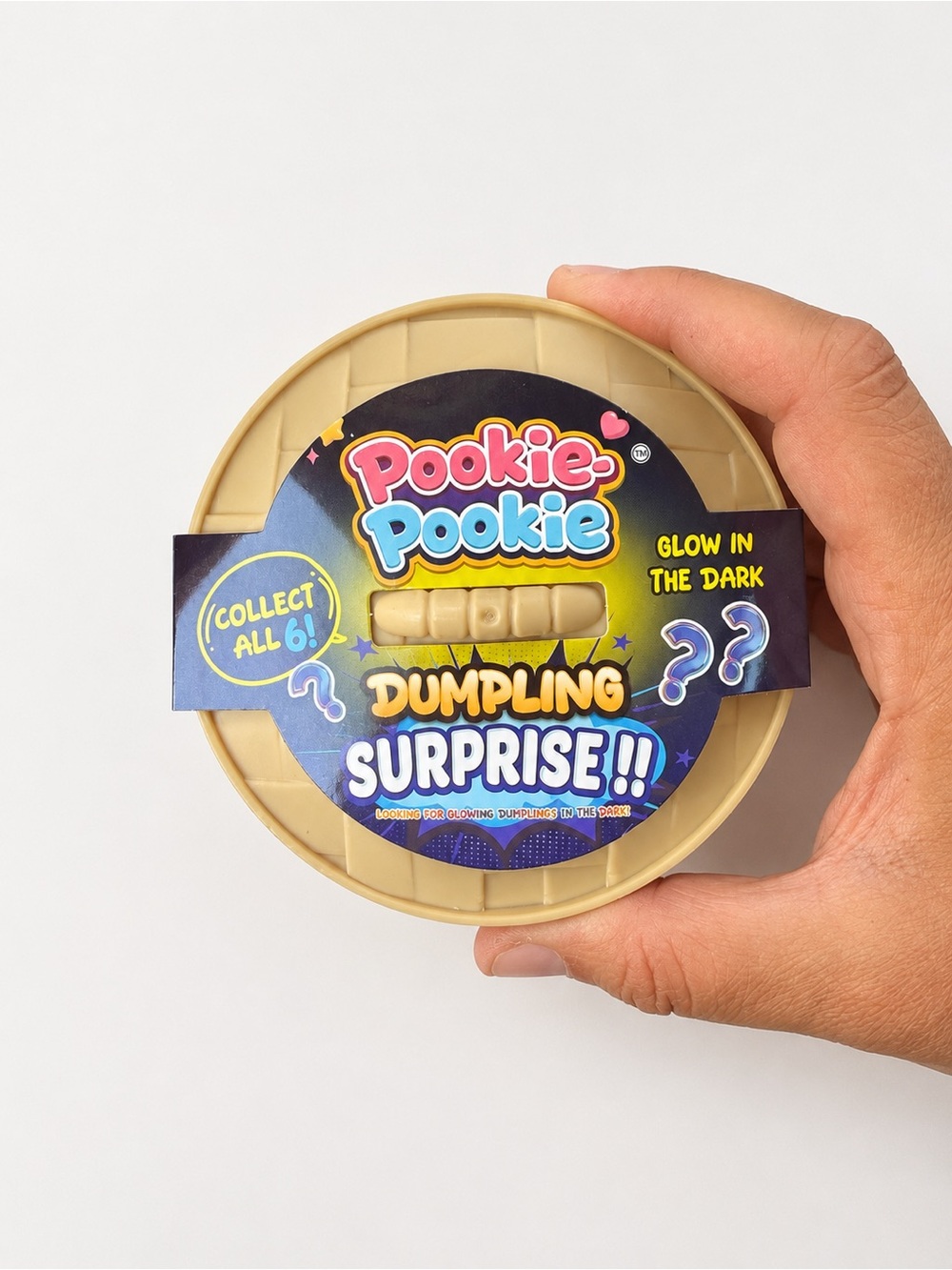 Pookie-Pookie Dumpling Surprise Toy - Tan Lid, Glow-In-The-Dark SQUISHY DUMPLING